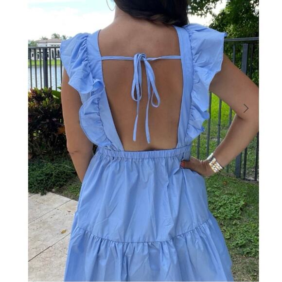 And The Why Charlotte Dress in Blue Size Large - Picture 3 of 6